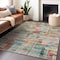 Homeroots 3' X 5' Terra Cotta Green And Brown Striped Washable Indoor Outdoor Area Rug 603521 - alternate 9