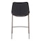 Homeroots Set of Two 26" Black And Brown Faux Leather And Steel Counter Height Bar Chairs 555684 - alternate 8