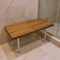 Homeroots 18" X 48" Brown Teak Wood And Stainless Steel Rectangular Shower Bench 549385 - alternate 4