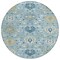Homeroots 8' Sky Blue Ivory And Gold Round Damask Washable Indoor Outdoor Area Rug 599450 - alternate 6