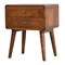 Homeroots 20" Chestnut Solid Wood Two Drawer Nightstand 651588 - alternate 16