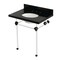 Kingston Brass 30" Black Granite Console Sink with Acrylic Legs, 8-Inch, 3-Hole, Black Granite/Oil Rubbed Bronze KVPK30KA5 - alternate 1
