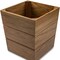 Homeroots 12in Traditional Solid Teak Large Waste Basket 475864 - alternate 7