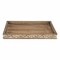 Homeroots 17in Brown Distressed Finish Wood Tray With Side Carvings 379825 - alternate 1