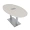 Skutchi Designs Boval Conference Table With Power Unit, 36 in W, 72 in L, Ivory HAR-BOVL-36X72-DOU-K458-ESIL - alternate 1