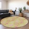 Homeroots 8' Lime Green Pink And Ivory Round Floral Medallion Washable Indoor Outdoor Area Rug 614601 - alternate 7