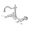 Kingston Brass Two-Handle Wall Mount Bridge Kitchen Faucet, Polished Chrome KS1261BPL - alternate 1