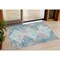 Homeroots 3' X 5' Teal Blue And Beige Geometric Washable Indoor Outdoor Area Rug 632011 - alternate 1