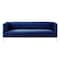 Homeroots 85" Navy Blue Velvet Sofa With Silver Legs 543973 - alternate 8