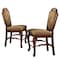 Homeroots Set of Two 24" Beige and Brown Fabric and Solid Wood Counter Height Bar Chairs, 2PK 573450 - alternate 1
