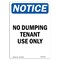 Signmission No Dumping Tenant Use Only, 12 in W x Rectangle, Vinyl Decal OS-2PACK-NS-D-1218-V-16079 - alternate 6