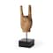 Homeroots 13" Brown Metal Hand Tabletop Sculpture 392481 - alternate 9