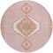 Homeroots 8' Pink Green And Ivory Round Oriental Washable Indoor Outdoor Area Rug 598438 - alternate 5