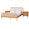 Baxton Studio Lucera Mid-Century Oak Brown Queen Size 3-Piece Bobbin Bedroom Set 257-14017-14123-14123-ZORO - alternate 1