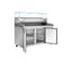 Koolmore 59 in. Two-Door Refrigerated Granite Top Pizza Prep Station with Refrigerated Condiment Pan Holder KM-RPCPS-2D59-GRT - alternate 8