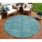 Homeroots 8' Teal Blue And Aqua Round Patchwork Washable Indoor Outdoor Area Rug 581619 - alternate 1
