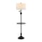 Jonathan Y Cora 60" Modern Metal LED Floor Lamp with Integrated Glass Side Table and Swing Arm, Black JYL3055D - alternate 1