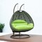 Leisuremod Beige Wicker Hanging 2 person Egg Swing Chair with Light Green Cushions ESCBG-57LG - alternate 8