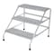 Vestil Aluminum Step Stand, 3 Step, Wide, Welded, 3 Steps, 30 Overall Height, Aluminum, Silver SSA-3W - alternate 1