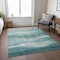 Homeroots 9' X 12' Teal Blue And Aqua Abstract Washable Indoor Outdoor Area Rug 604993 - alternate 8