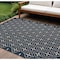 Homeroots 6' X 9' Navy Blue And Ivory Geometric Indoor Outdoor Area Rug 572906 - alternate 7