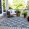 Homeroots 5' X 8' Navy Blue Gray And Ivory Geometric Washable Indoor Outdoor Area Rug 594726 - alternate 8