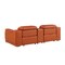 Homeroots 93in Orange and Silver Italian Leather Power Reclining Loveseat With Storage 720571 - alternate 6