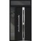 Vdomdoors Steel Door Deux 1755 Black Enamel Sidelight and Transom Window Stainless Inserts Single Modern Pain DEUX1755EXD-BLK-W36+16 x H80+16-Right-hand Inswing - alternate 6
