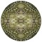 Homeroots 8' Olive Green Ivory And Brown Round Oriental Washable Indoor Outdoor Area Rug 600176 - alternate 8