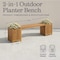 Alaterre Furniture Alaterre Outdoor Bench with Planter Boxes Acacia Wood Patio Furniture Brown Finish 80-OUTD-WD-PLNTBN - alternate 7