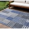 Homeroots 9' X 12' Denim Blue And Navy Blue Striped Washable Indoor Outdoor Area Rug 581693 - alternate 1