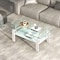 Homeroots 39" Clear and White Glass and Steel Coffee Table With Shelf 635699 - alternate 9