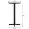 Flash Furniture Commercial 24" Black Faux Marble HPL Tabletop with Black Bar Height X Base ST-RD24-BKMAR-T2222B-GG - alternate 7