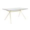 Homeroots 60" Clear And Gold Glass And Steel Dining Table 546175 - alternate 17