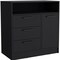 Homeroots 36" Black Three Drawer Combo Dresser With Open Shelf 544048 - alternate 8