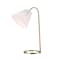 Jonathan Y Callie 22" Modern Glam Metal Arc Adjustable Head LED Table Lamp with Pleated Shade, Brass Gold/White JYL1147A - alternate 1