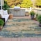 Homeroots 10' X 14' Teal Blue And Beige Abstract Washable Indoor Outdoor Area Rug 630944 - alternate 7