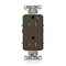 Leviton DPl HG/IG Rec 15A 125V TR Self-Gr Brn DT820-IGB - alternate 1