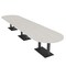Skutchi Designs Racetrack Conference Table With Power Unit, 48 in W, 192 in L, Ivory HAR-RAC-48X192-DOU.BK-K458-NA - alternate 1