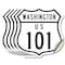 Signmission Washington Route Marker Shield Sign Us 1, 6 inch X 6 inch, Vinyl Decal, 5PK SHI-D-5PACK-6-475 - alternate 1