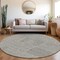 Homeroots 8' Charcoal And Ivory Round Geometric Washable Indoor Outdoor Area Rug 600734 - alternate 7