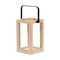 Homeroots 13" Natural Distressed Geometric Solid Wood Tabletop Lantern Candle Holder 634817 - alternate 5