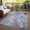 Homeroots 10' X 14' Navy Blue And Sky Blue Floral Washable Indoor Outdoor Area Rug 583105 - alternate 8