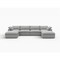 Homeroots 160" Light Gray Linen Blend Modular Sofa With Ottoman And Storage 714569 - alternate 1