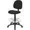 Boss Office Products B1615 Drafting Chair, Black Seat, Black Back, 25" W 25" L 49-1/2" H, Armless, Fabric Seat B1615-BK - alternate 1