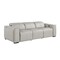 Homeroots 104" Light Gray Top Grain Leather Reclining Metal USB Sofa 720440 - alternate 8