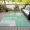 Homeroots 10' X 14' Sage Mint Green Teal Blue And Ivory Geometric Washable Indoor Outdoor Area Rug 612387 - alternate 7