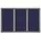 Ghent Ovation 3 Door Enclosed Fabric Bulletin Board, Gray Frame, 4'H x 6'W, Blue OVG5-F93 - alternate 1