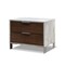 Homeroots Modern Dark Walnut and Concrete Nightstand with Two Drawers 473011 - alternate 1