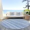 Homeroots 8' Blue And Denim Blue Round Southwestern Washable Indoor Outdoor Area Rug 587520 - alternate 8